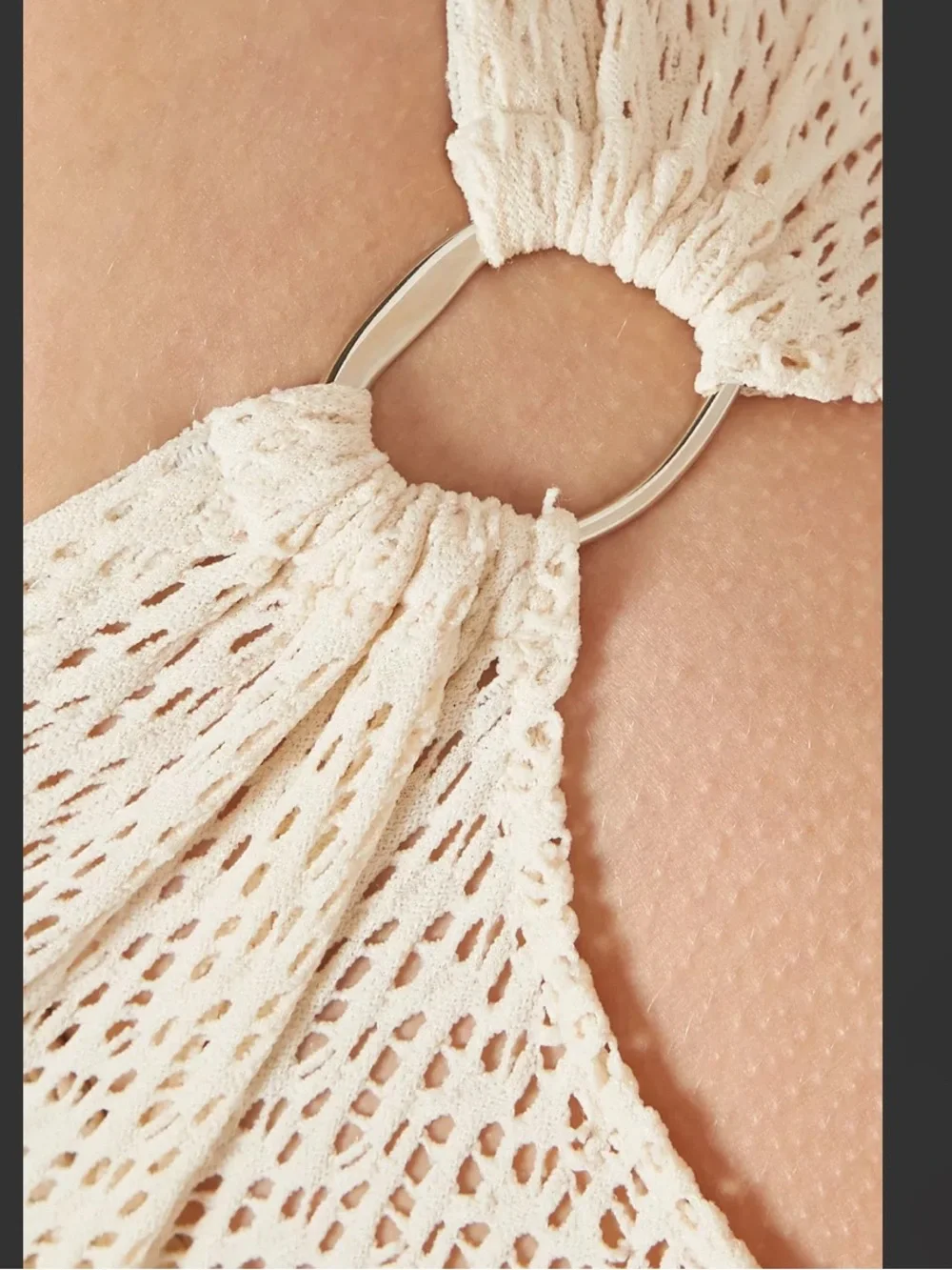 NWT Anthropologie Palmacea Cream Crochet Look Swim Cover‎ Up Skirt 2X Maxi